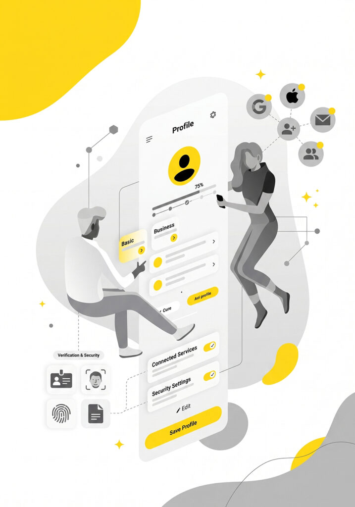 Infographic showing figures looking at a digital profile