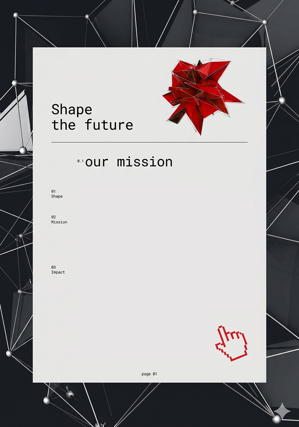 An image with a letter in it, saying 'Our mission'